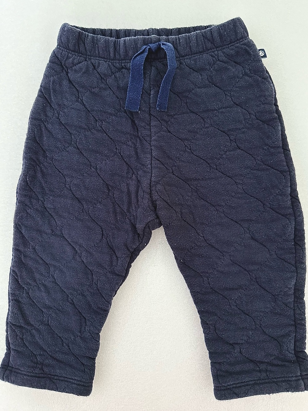 Petit Bateau Navy Quilted Jogger Pants for Kids